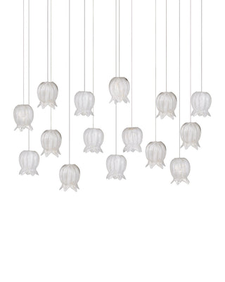 Polpo 15 Light Pendant in White/Silver