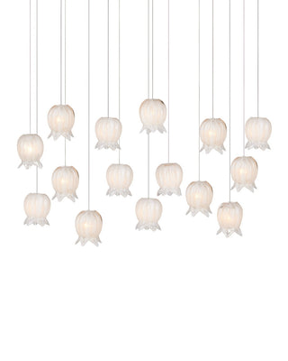 Currey and Company - 9000-1407 - 15 Light Pendant - Polpo - White/Silver