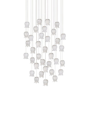 Polpo 36 Light Pendant in White/Silver