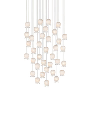 Currey and Company - 9000-1409 - 36 Light Pendant - Polpo - White/Silver