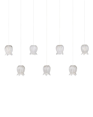 Polpo Seven Light Pendant in White/Silver