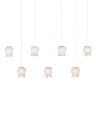 Currey and Company - 9000-1410 - Seven Light Pendant - Polpo - White/Silver