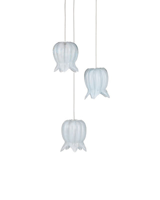 Polpo Three Light Pendant in Blue/Silver
