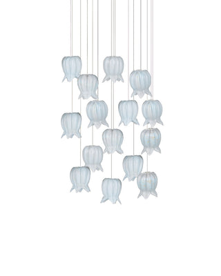 Polpo 15 Light Pendant in Blue/Silver