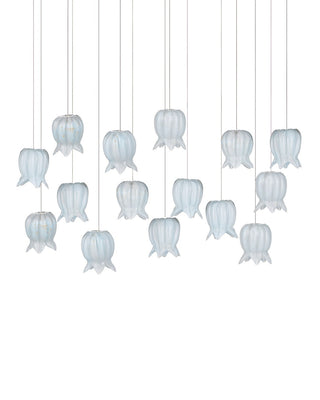 Polpo 15 Light Pendant in Blue/Silver