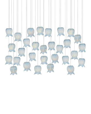 Currey and Company - 9000-1416 - 30 Light Pendant - Polpo - Blue/Silver