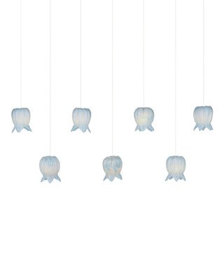 Currey and Company - 9000-1418 - Seven Light Pendant - Polpo - Blue/Silver
