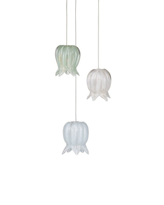 Polpo Three Light Pendant in Blue/Green/White/Silver