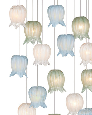 Polpo 15 Light Pendant in Blue/Green/White/Silver