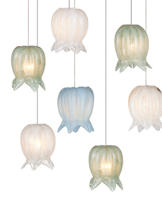 Polpo 15 Light Pendant in Blue/Green/White/Silver