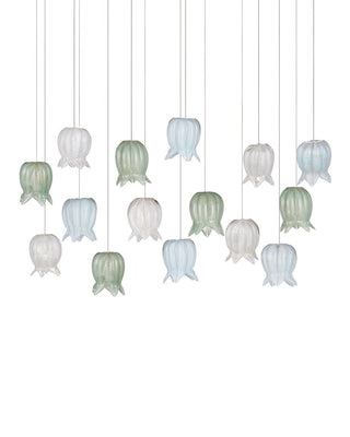 Polpo 15 Light Pendant in Blue/Green/White/Silver
