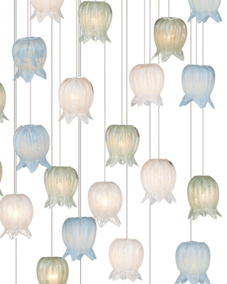 Polpo 36 Light Pendant in Blue/Green/White/Silver