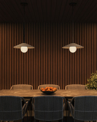 Bothy One Light Pendant in Natural/Black/Frosted White