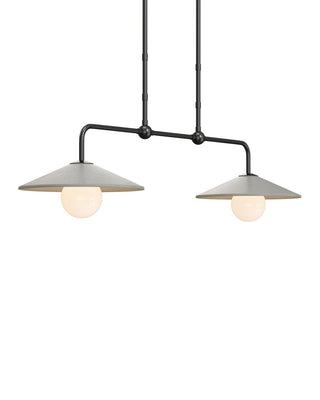Currey and Company - 9500-0022 - Two Light Pendant - Bothy - Natural/Black/Frosted White