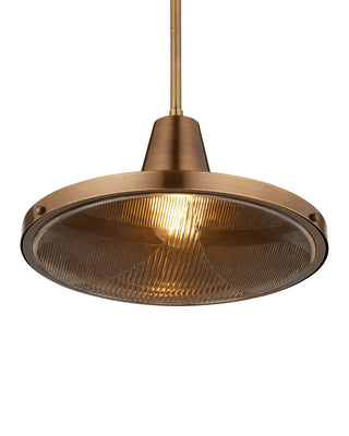 Mariner One Light Pendant in Antique Brass/Clear