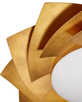Asterisk LED Flush Mount in Contemporary Gold Leaf/Contemporary Gold/Opaque White