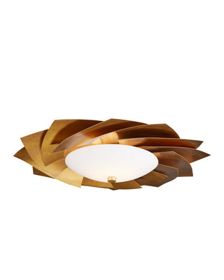 Asterisk LED Flush Mount in Contemporary Gold Leaf/Contemporary Gold/Opaque White