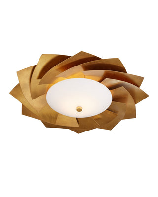 Currey and Company - 9999-0080 - LED Flush Mount - Asterisk - Contemporary Gold Leaf/Contemporary Gold/Opaque White