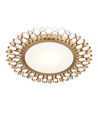 Antares LED Flush Mount in Antique Brass/White