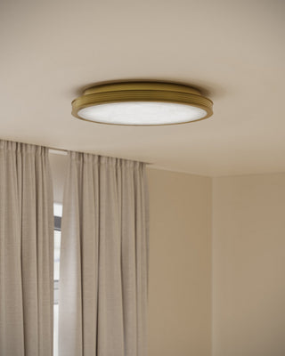 Aydan LED Flush Mount in Natural/Polished Antique Brass