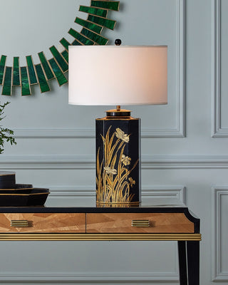 Glasdele Emerald Mirror in Green/Antique Brass