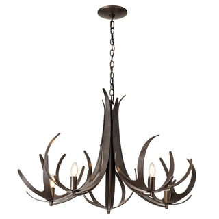 Hubbardton Forge - 101325-SKT-07 - Caribou 5-Light Chandelier - Caribou - Dark Smoke