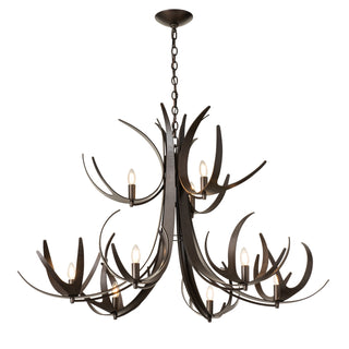 Hubbardton Forge - 101326-SKT-07 - Caribou 9-Light Tiered Chandelier - Caribou - Dark Smoke
