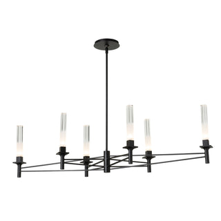 Hubbardton Forge - 131623-SKT-MULT-10-WC0887 - Truss 6-Arm Linear Chandelier - Truss - Black