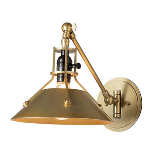 Hubbardton Forge - 209325-SKT-86-86 - Henry Swing Arm Metal Shade Sconce - Henry - Modern Brass