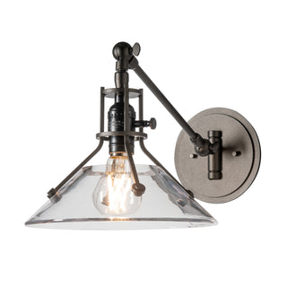 Hubbardton Forge - 209326-SKT-14-ZM0673 - Henry Swing Arm Glass Shade Sconce - Henry - Oil Rubbed Bronze