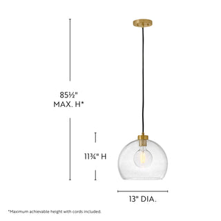 Rumi LED Pendant in Lacquered Brass