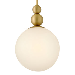 Opalite LED Pendant in Lacquered Brass