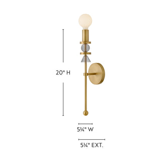Prim LED Wall Sconce in Lacquered Brass