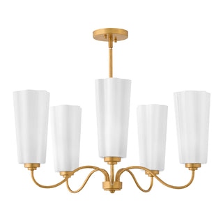Honey LED Chandelier in Distressed Brass