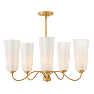 Honey LED Chandelier in Distressed Brass