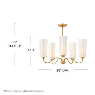 Honey LED Chandelier in Distressed Brass