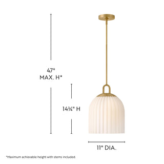 Paige LED Pendant in Lacquered Brass