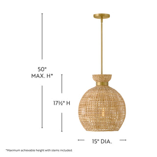Effie LED Pendant in Lacquered Brass