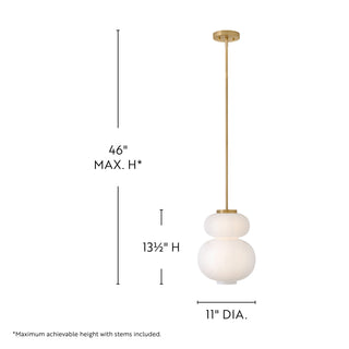 Nadia LED Pendant in Lacquered Brass