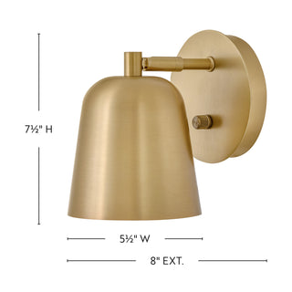 Jojo LED Wall Sconce in Lacquered Brass