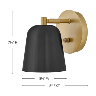 Jojo LED Wall Sconce in Lacquered Brass