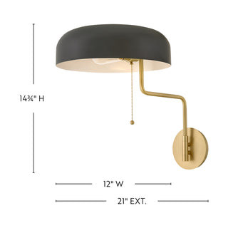 Ledger LED Wall Sconce in Lacquered Brass