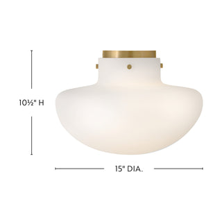 Molly LED Semi-Flush Mount in Lacquered Brass