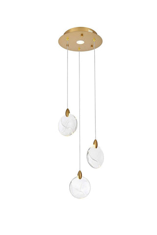 Elegant Lighting - 1012D12SG-01CR - LED Pendant - Avery - Satin Gold