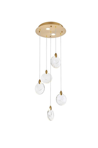 Elegant Lighting - 1012D16SG-01CR - LED Pendant - Avery - Satin Gold