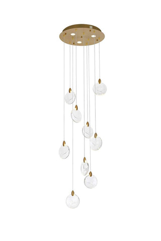 Elegant Lighting - 1012D20SG-01CR - LED Pendant - Avery - Satin Gold