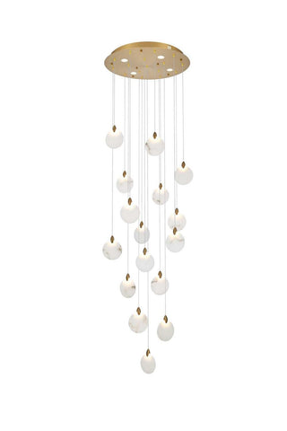 Elegant Lighting - 1012D28SG-11ST - LED Pendant - Avery - Satin Gold