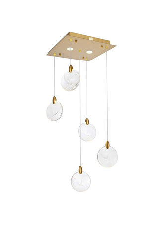 Elegant Lighting - 1012S16SG-01CR - LED Pendant - Avery - Satin Gold