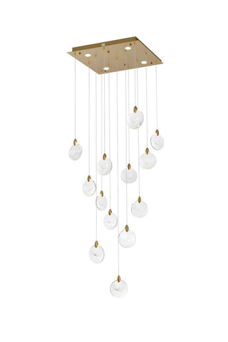 Elegant Lighting - 1012S26SG-01CR - LED Pendant - Avery - Satin Gold