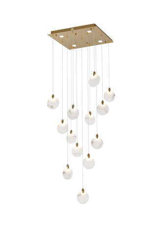 Elegant Lighting - 1012S26SG-11ST - LED Pendant - Avery - Satin Gold